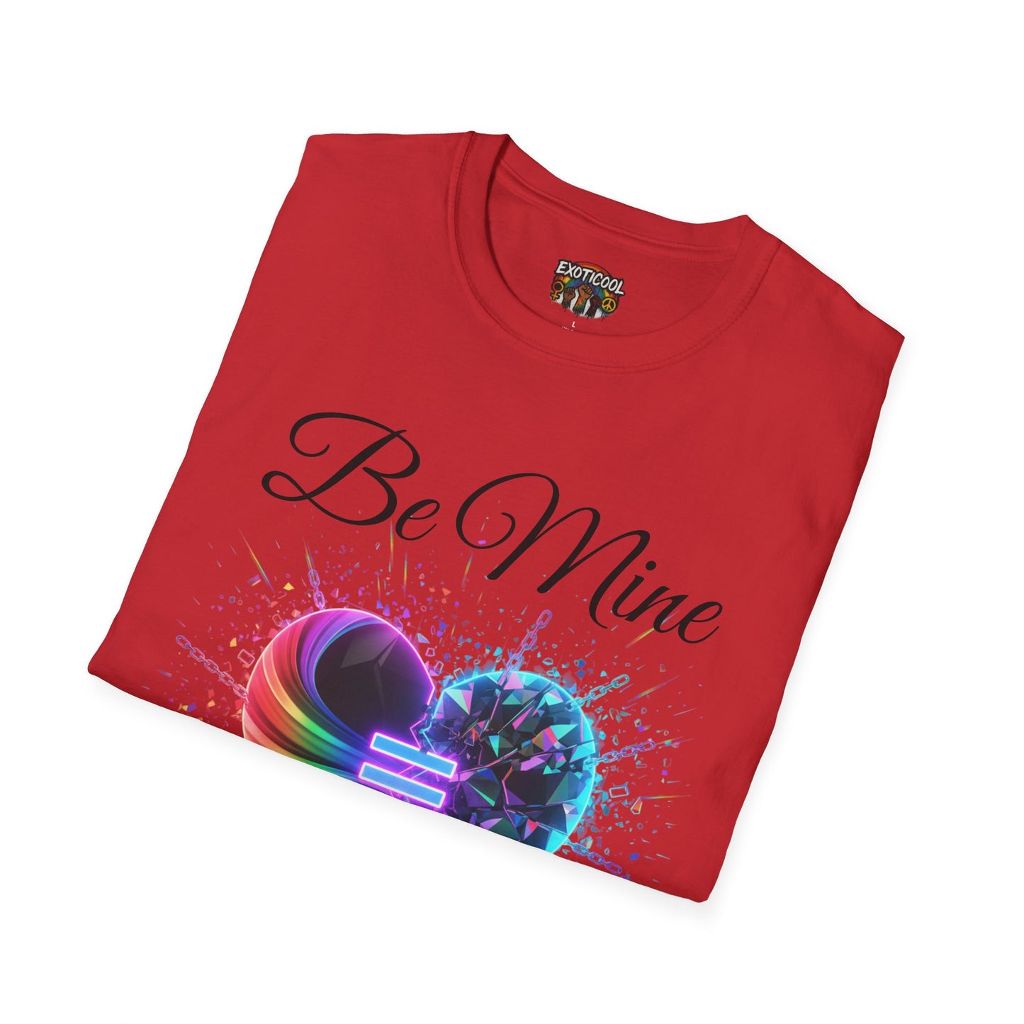 T-Shirt - "Be Mine" Rainbow Heart Equality Graphic Tee