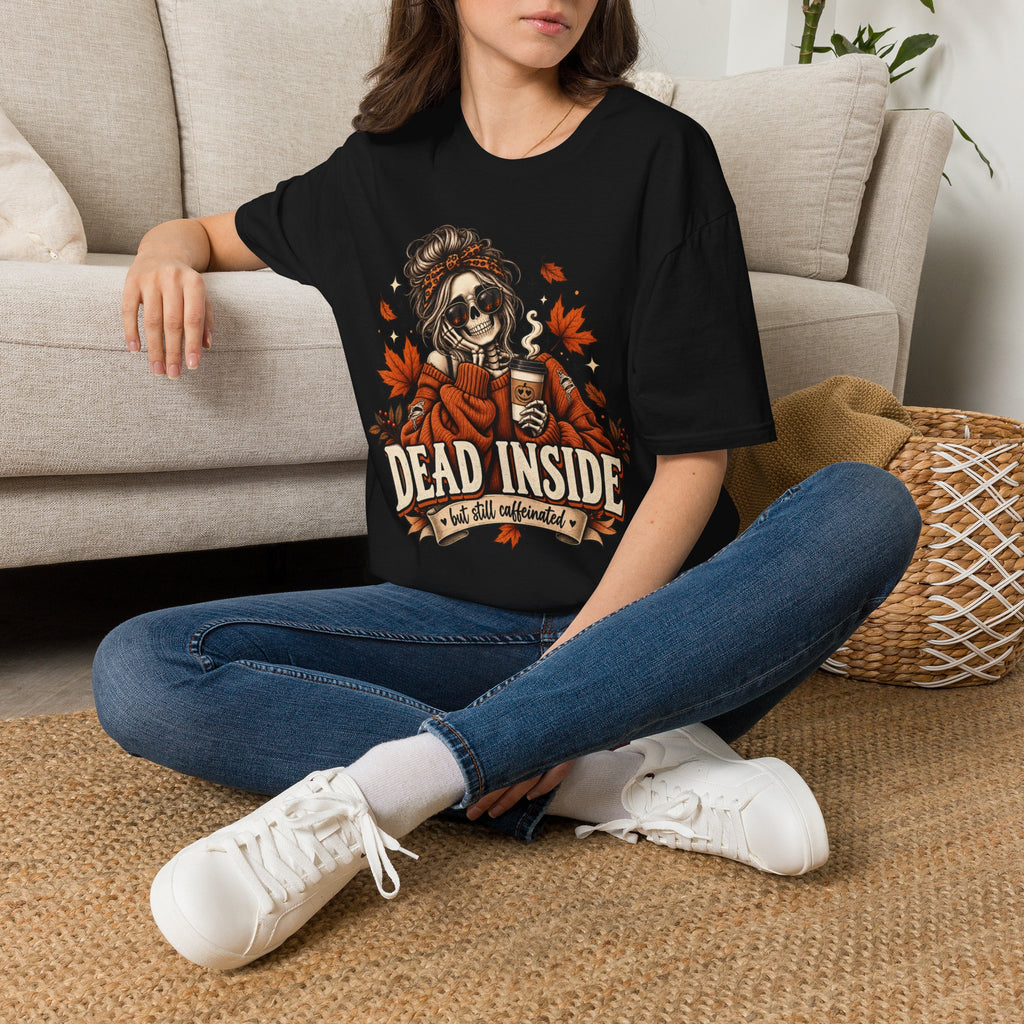 Dead Inside But Still Caffeinated — Halloween Graphic Tee