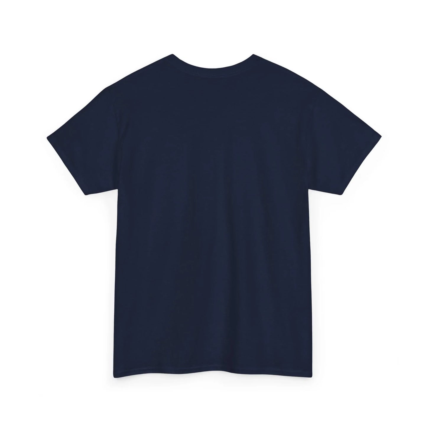 Plain navy blue t-shirt back view on white background