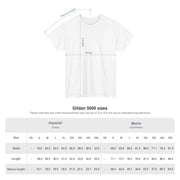 Spooky Rich in Training graphic T-shirt size chart and garment measurements