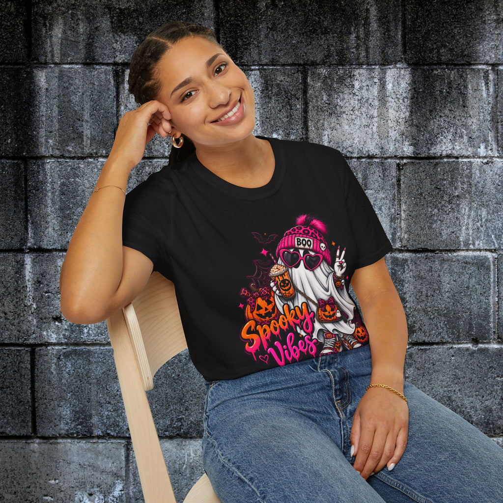 Spooky Vibes Ghost — Funny Halloween Graphic Tee