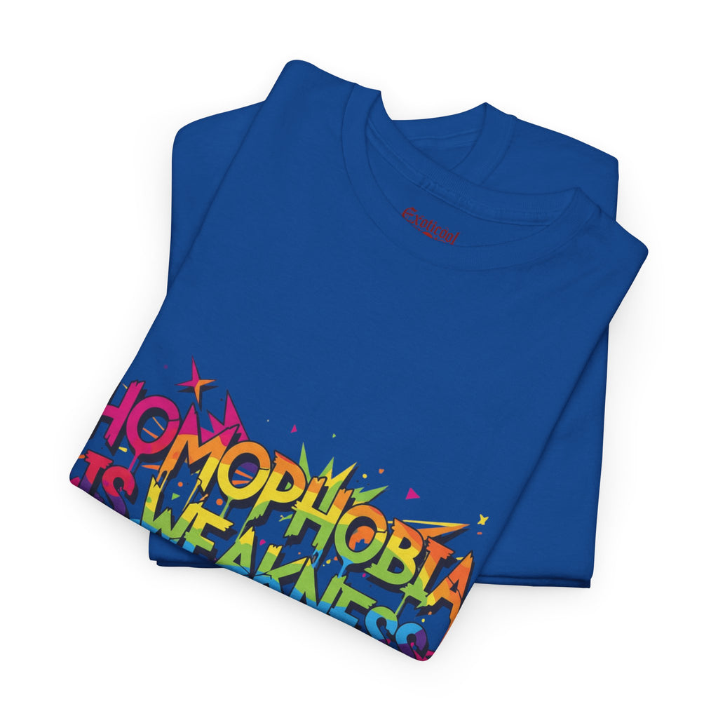 "Homophobia Is Weakness" Rainbow Graffiti T-Shirt