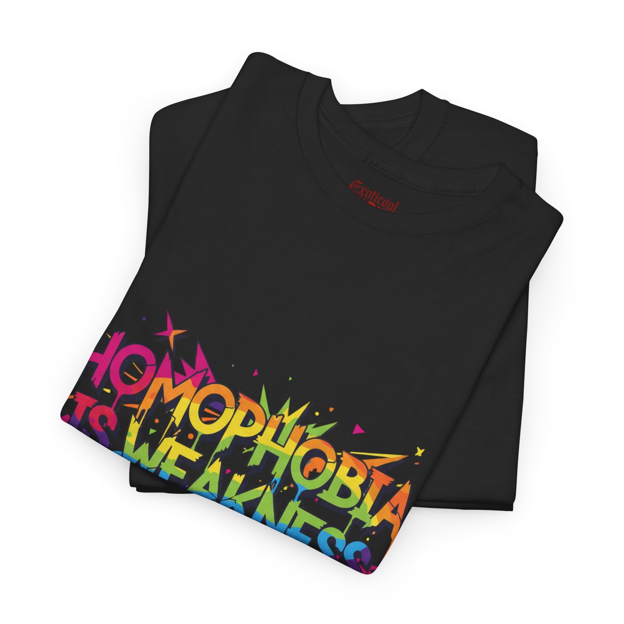 "Homophobia Is Weakness" Rainbow Graffiti T-Shirt