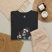 Black Vitals Fine Patience on Life Support nurse T-shirt styled flat with casual accessories