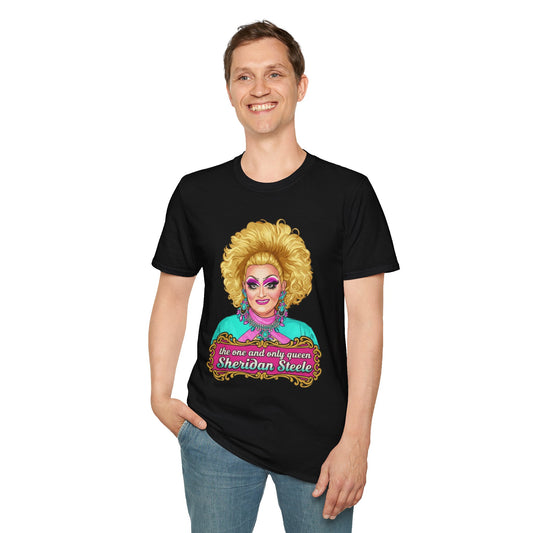Sheridan Steele Queen Portrait T-Shirt — 'the one and only queen' Drag Pride Tee
