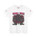 Momma Bear Floral Skull Tee — Bold Gothic Bear Graphic White