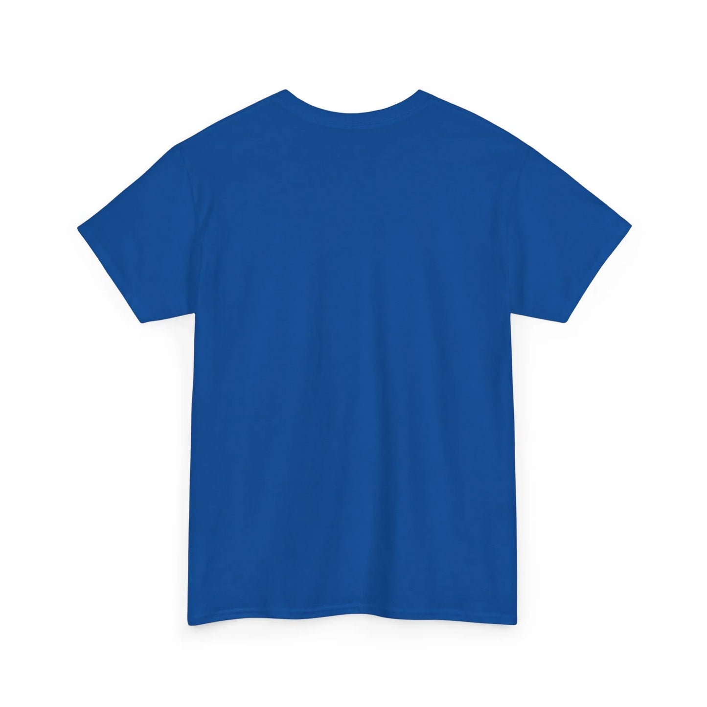 Plain royal blue unisex t-shirt back view on white background