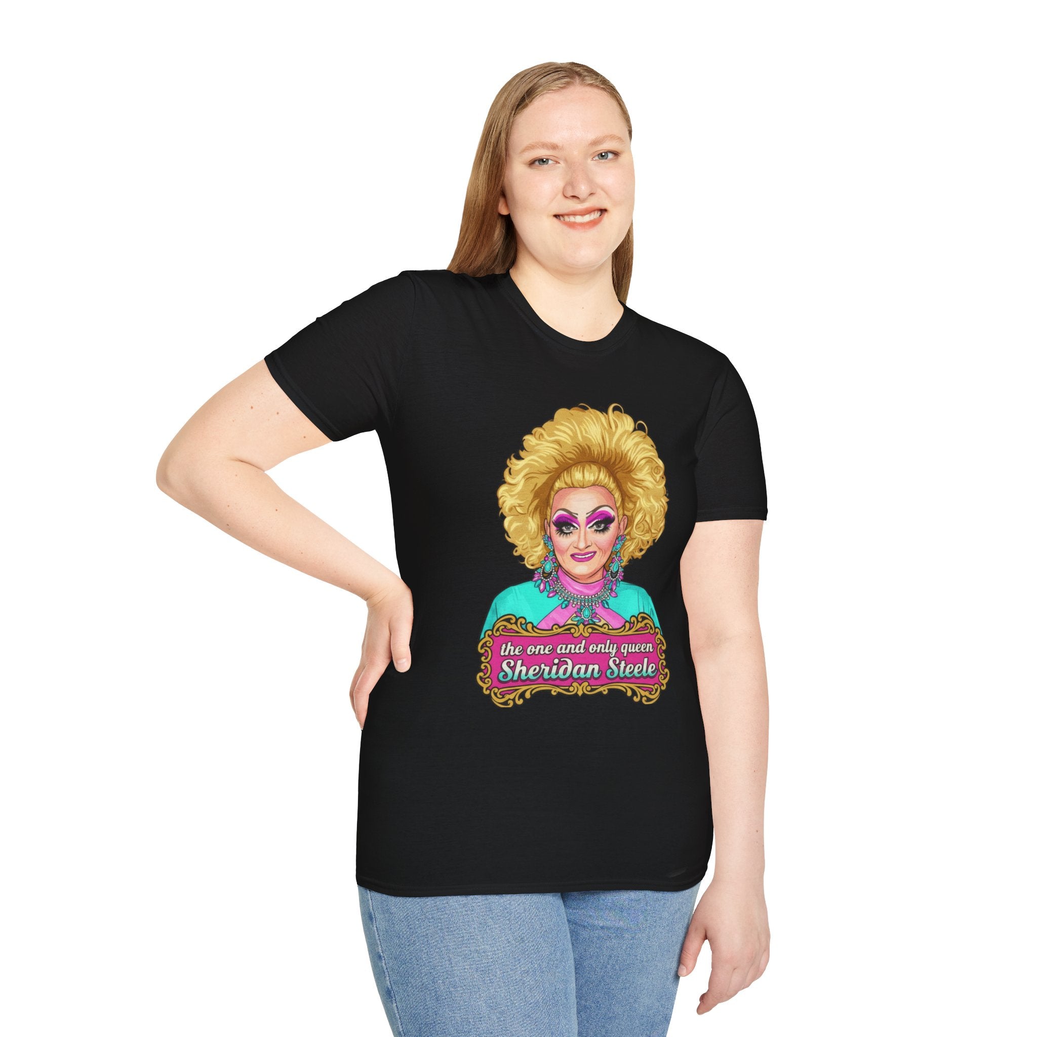 Sheridan Steele Queen Portrait T-Shirt — 'the one and only queen' Drag Pride Tee
