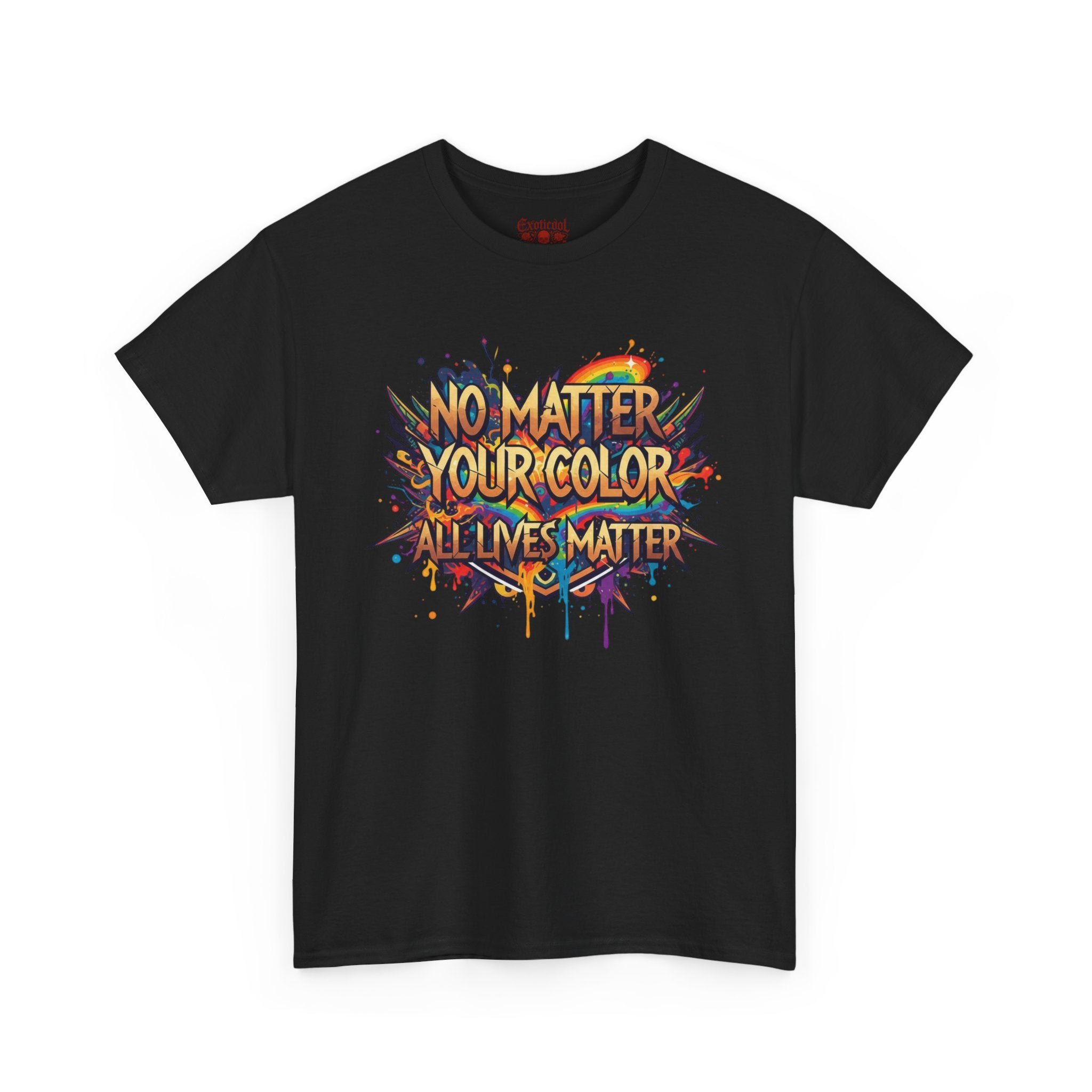 No Matter Your Color "All Lives Matter" Graphic Tee — Equality Statement T-Shirt Black