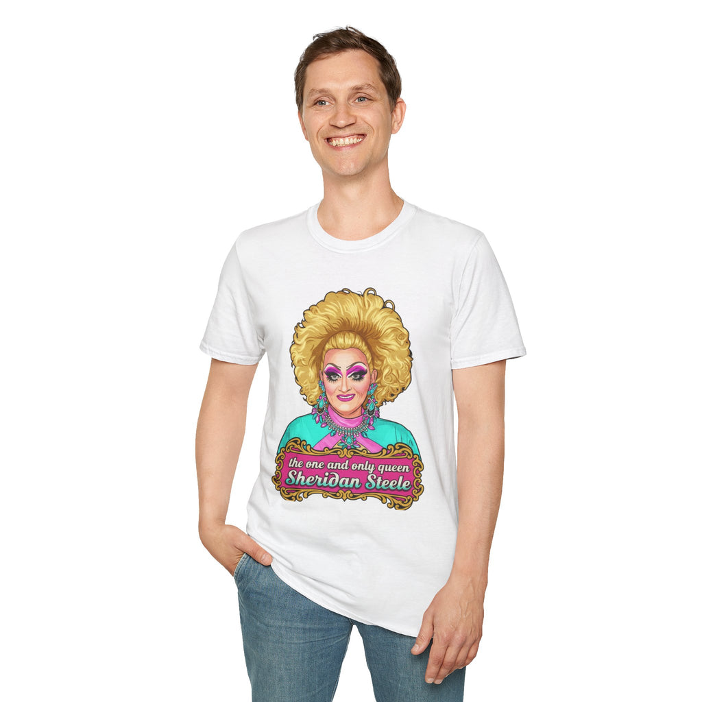 Sheridan Steele Queen Portrait T-Shirt — 'the one and only queen' Drag Pride Tee