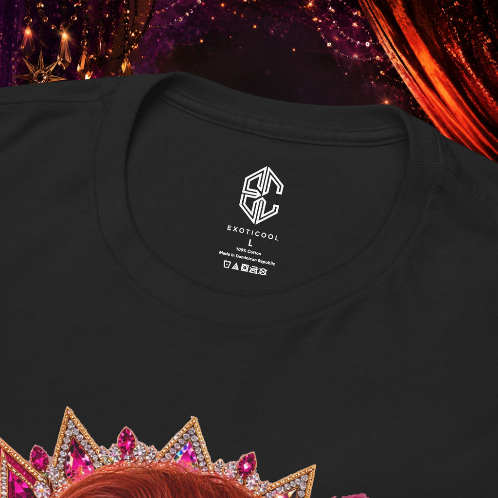 Back view of the Jessica St. James black heavy cotton graphic tee