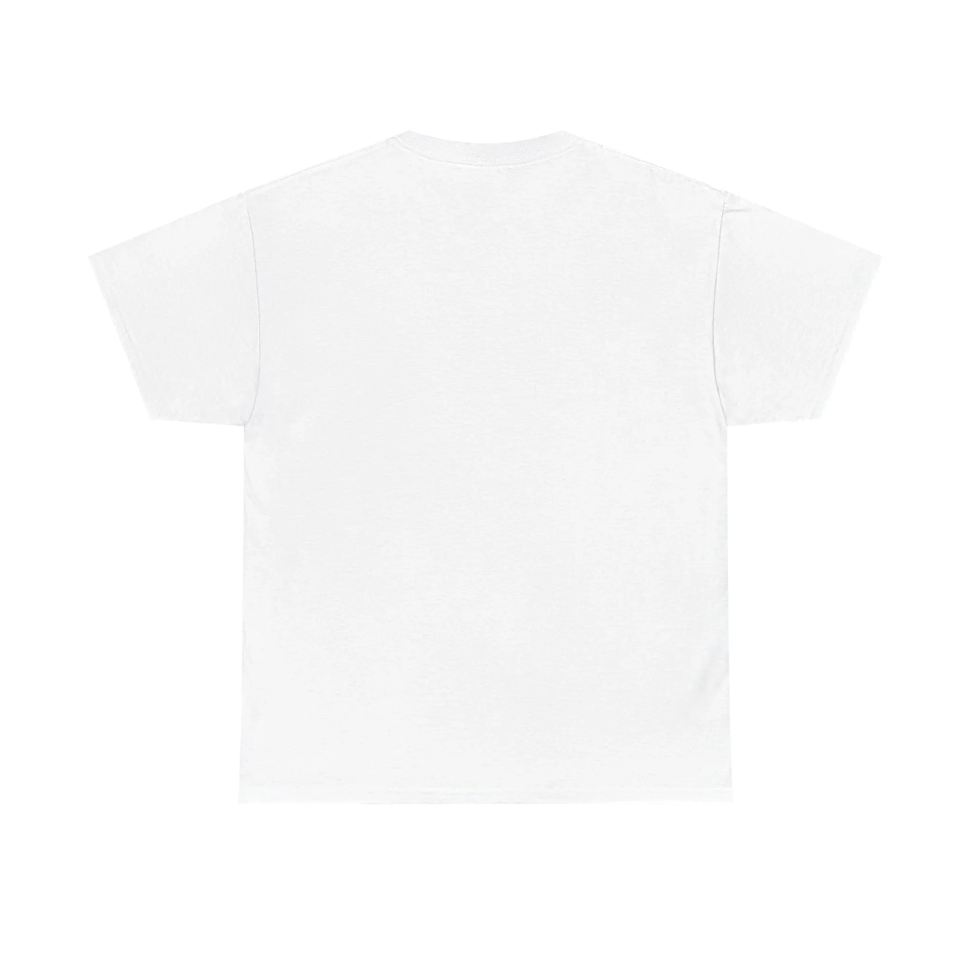 plain white cotton t-shirt back view on white background
