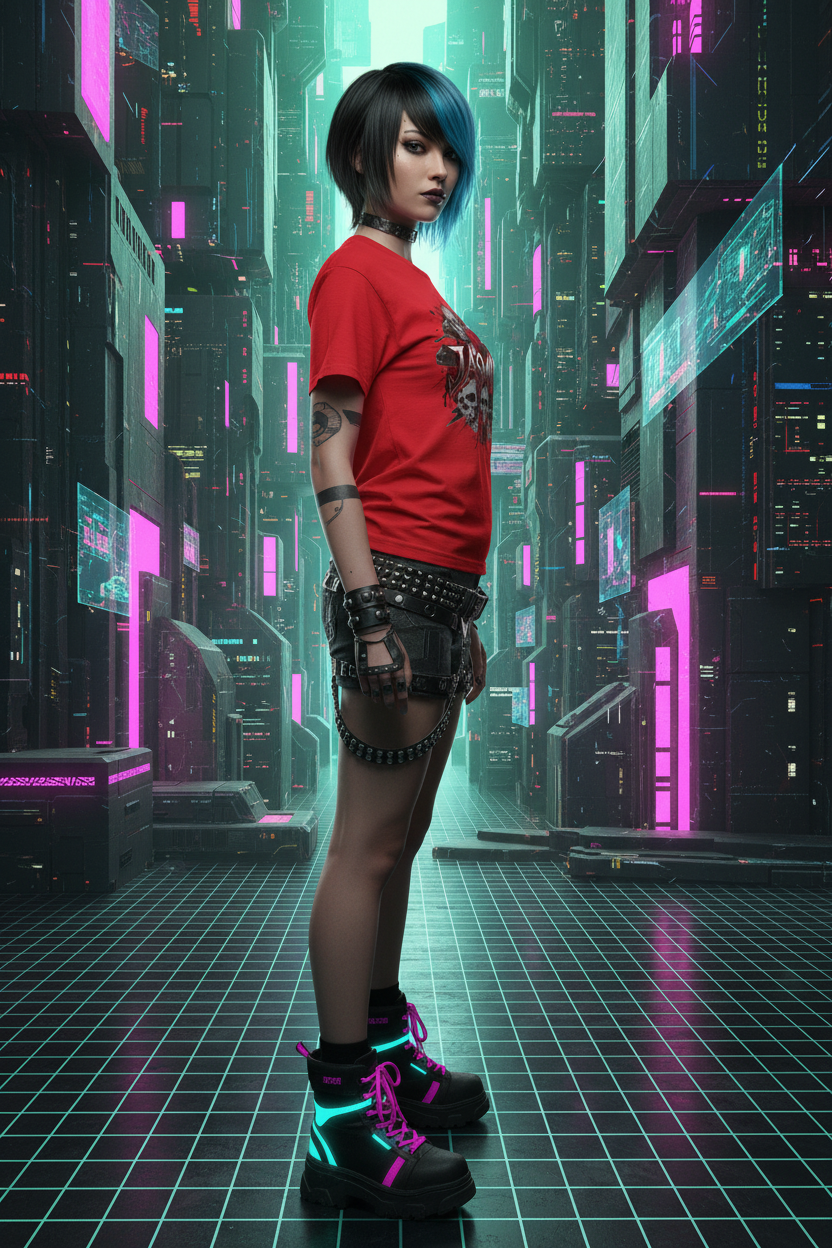 Skull Circle Graphic Tee — "JASMINE" Heavy Cotton Rock T-Shirt