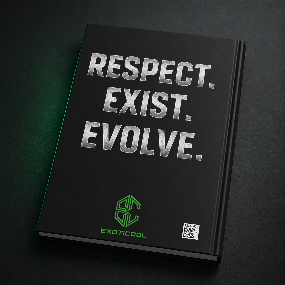 Back cover of the Transphobes Are Trash hardcover journal featuring Exoticool alien artwork.
