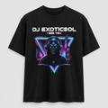 DJ Exoticool I See You black cyberpunk graphic tee front view
