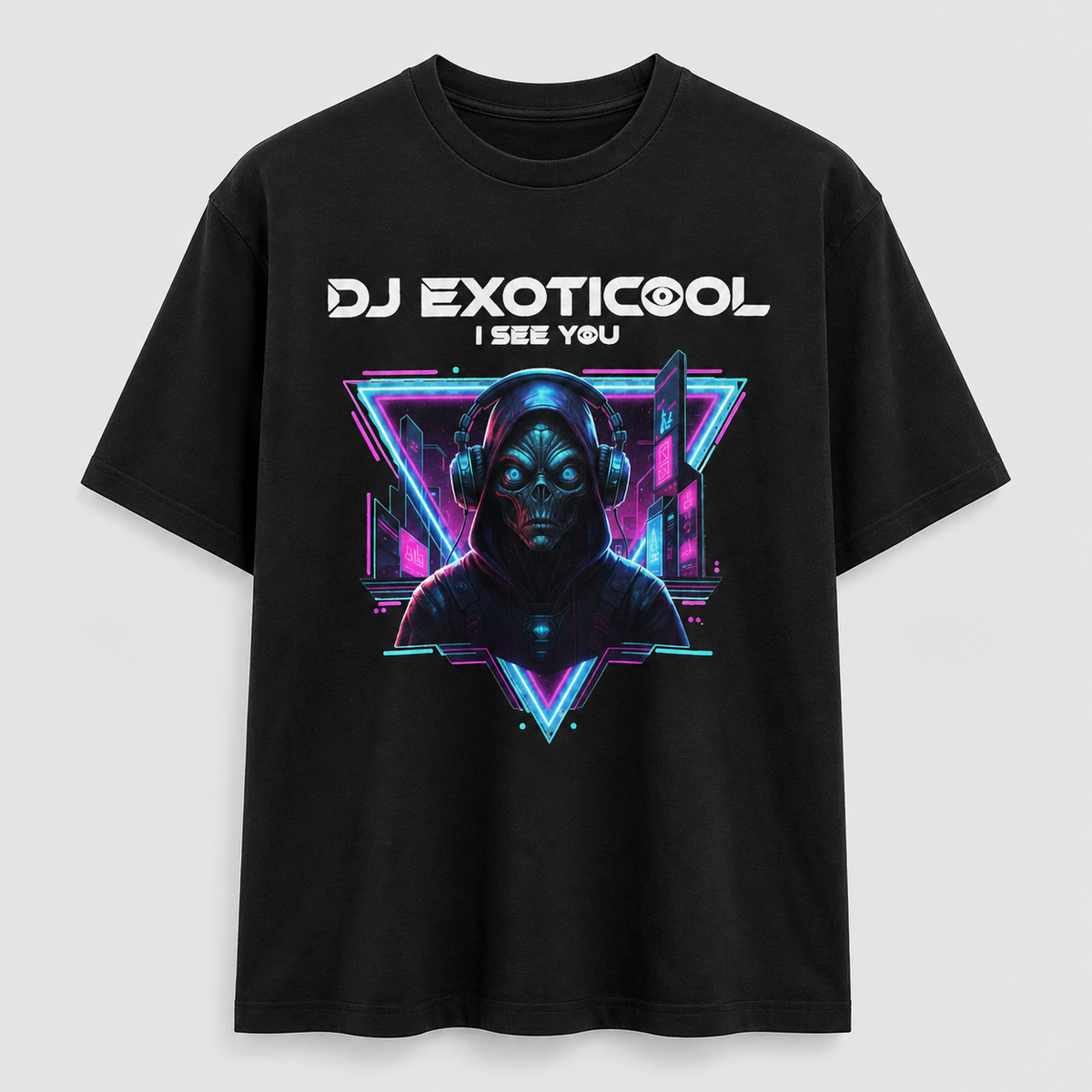 DJ Exoticool “I See You” — Cyberpunk Graphic Music Tee