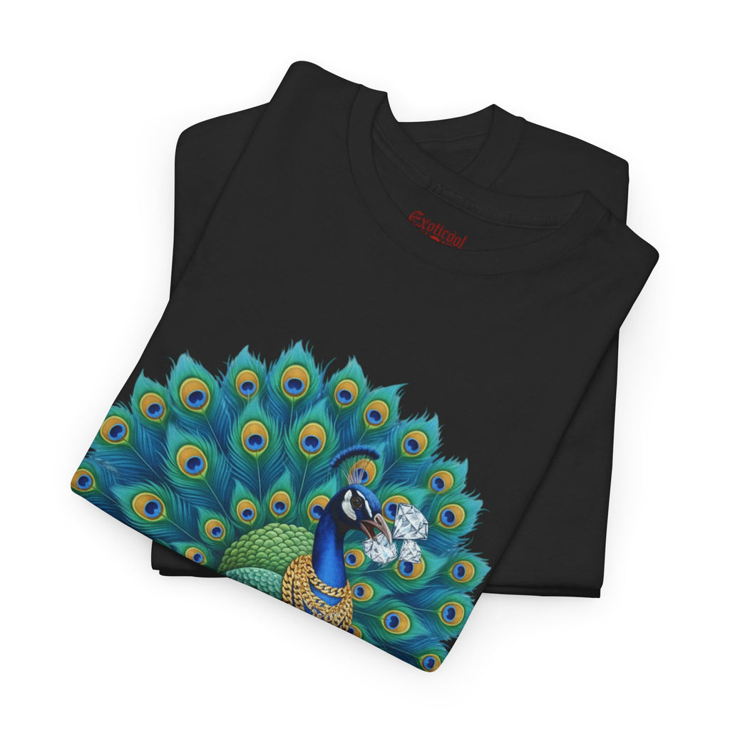 Peacock Pretty Pitbull Tee — Bold Peacock & ‘Nicki’ Graphic T-Shirt