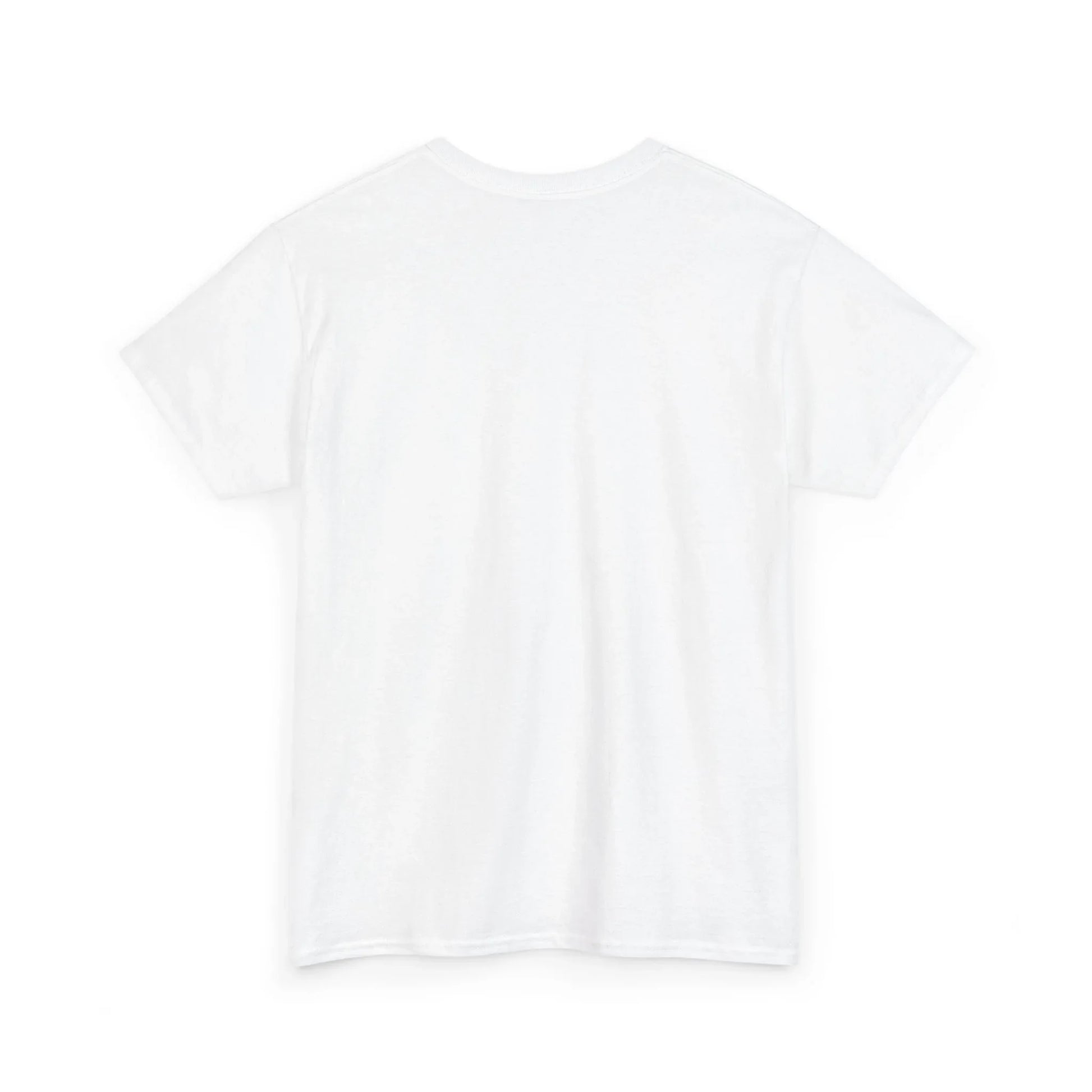 Plain white cotton t-shirt back view on white background