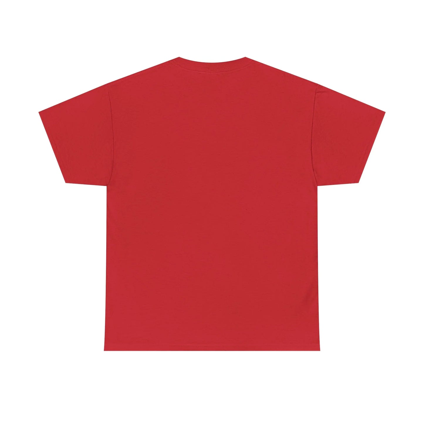 plain red short sleeve t-shirt back view on white background