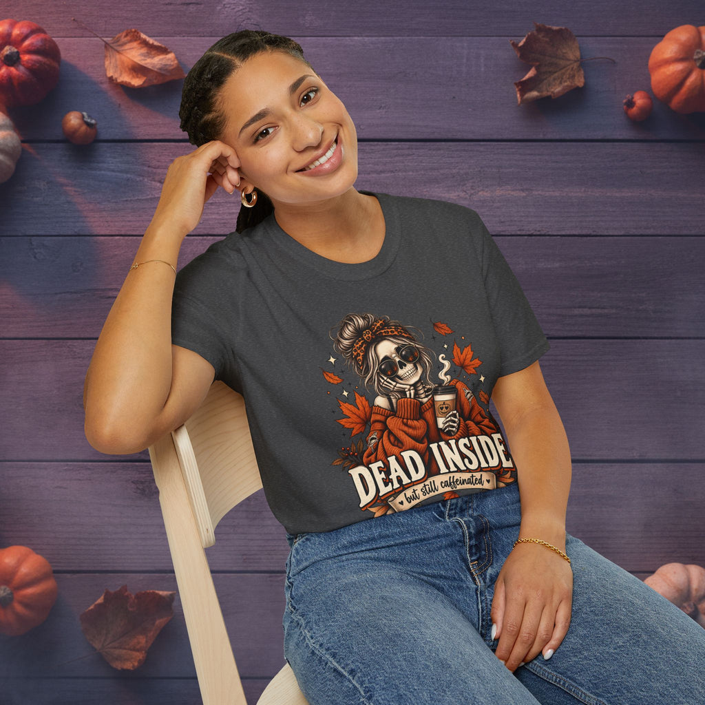 Dead Inside But Still Caffeinated — Halloween Graphic Tee