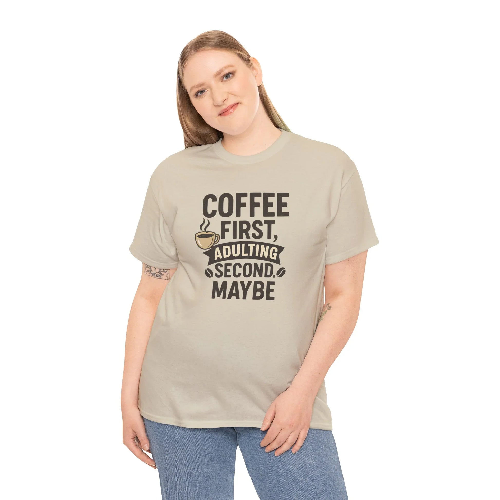 Coffee First Adulting Second Funny Quote Tee