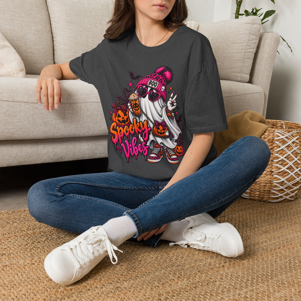 Spooky Vibes Ghost — Funny Halloween Graphic Tee