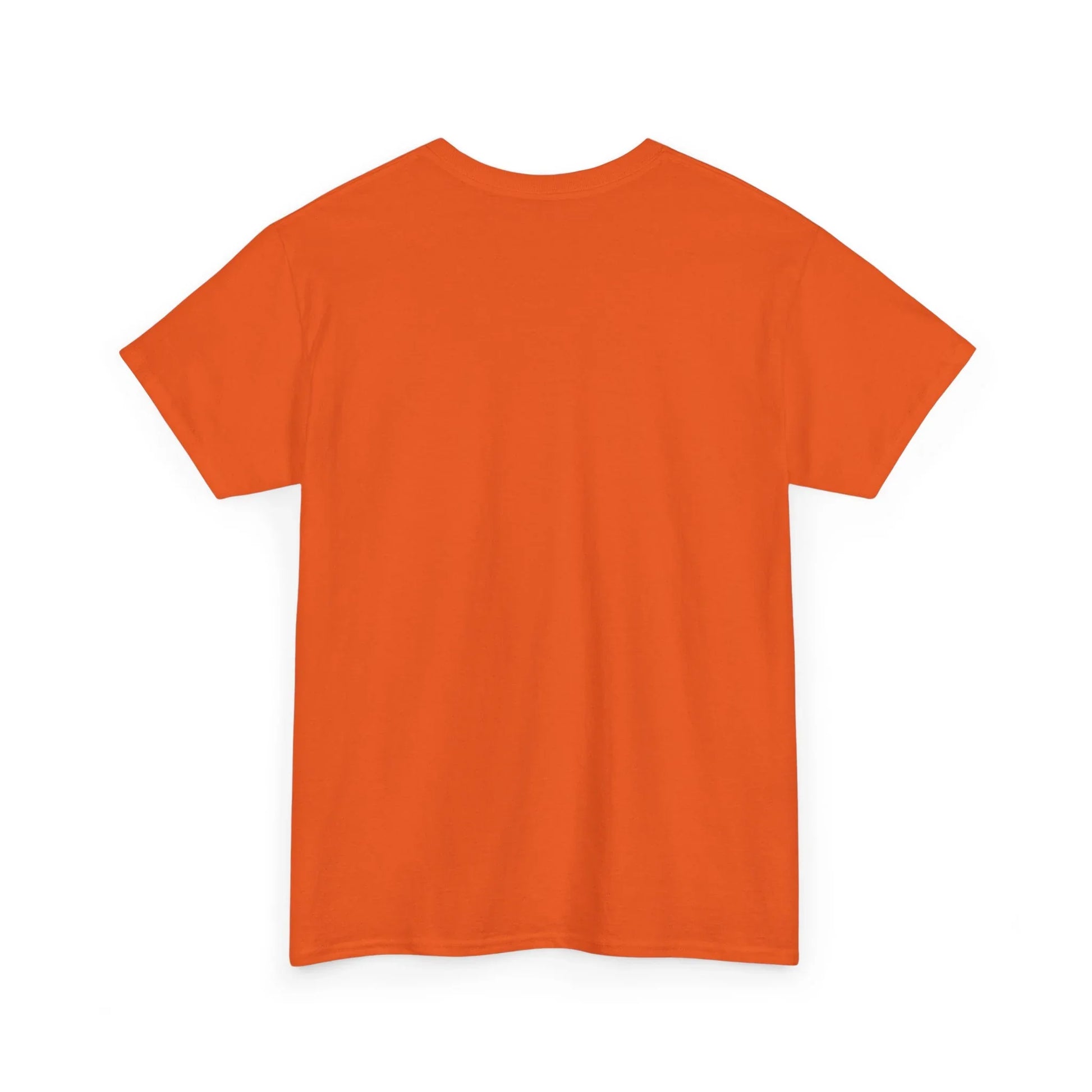 plain orange cotton t-shirt back view on white background