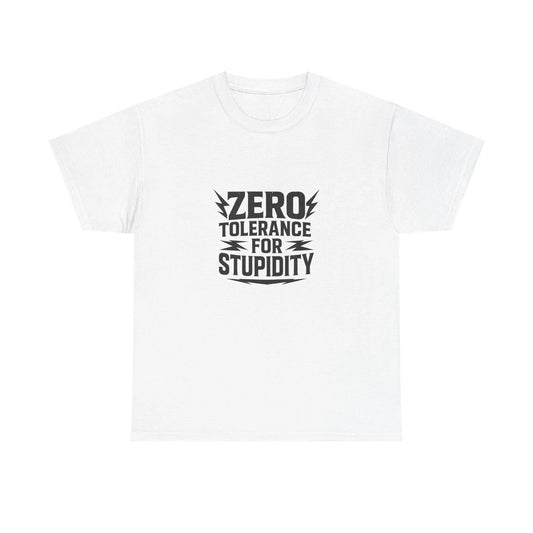 Funny Zero Tolerance Unisex Tee White