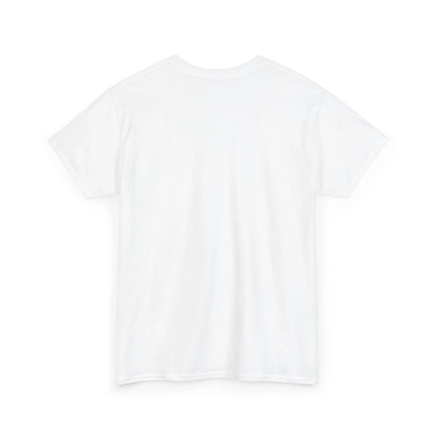 Plain white short-sleeve t-shirt back view on white background