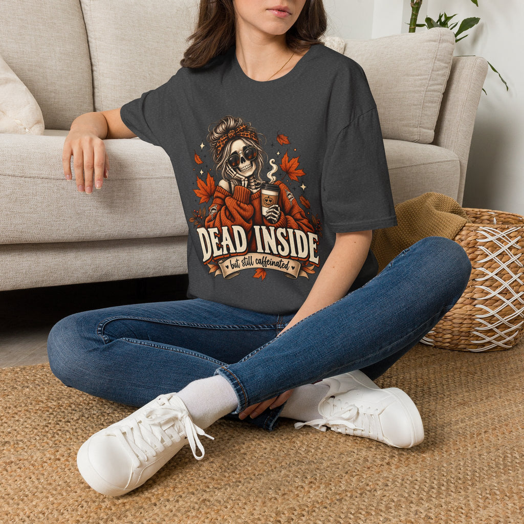 Dead Inside But Still Caffeinated — Halloween Graphic Tee