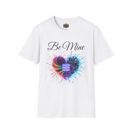 T-Shirt - "Be Mine" Rainbow Heart Equality Graphic Tee