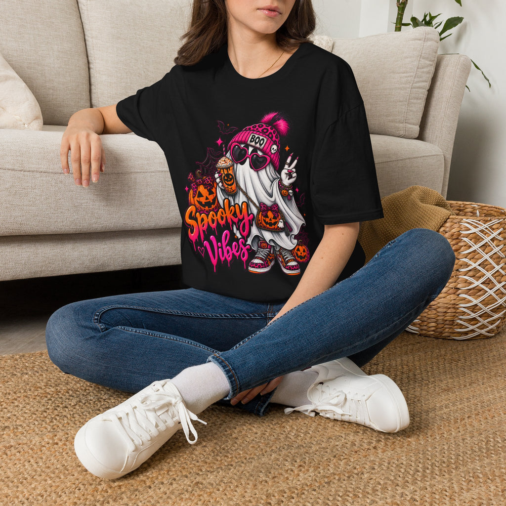 Spooky Vibes Ghost — Funny Halloween Graphic Tee
