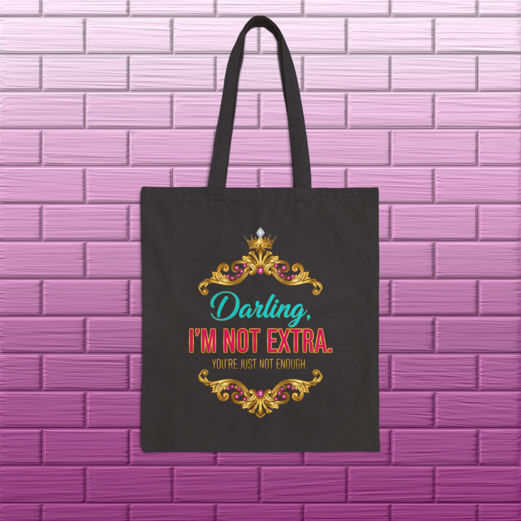 Back of the Adrianna Stephens two-sided tote bag featuring the alternate Diva portrait design