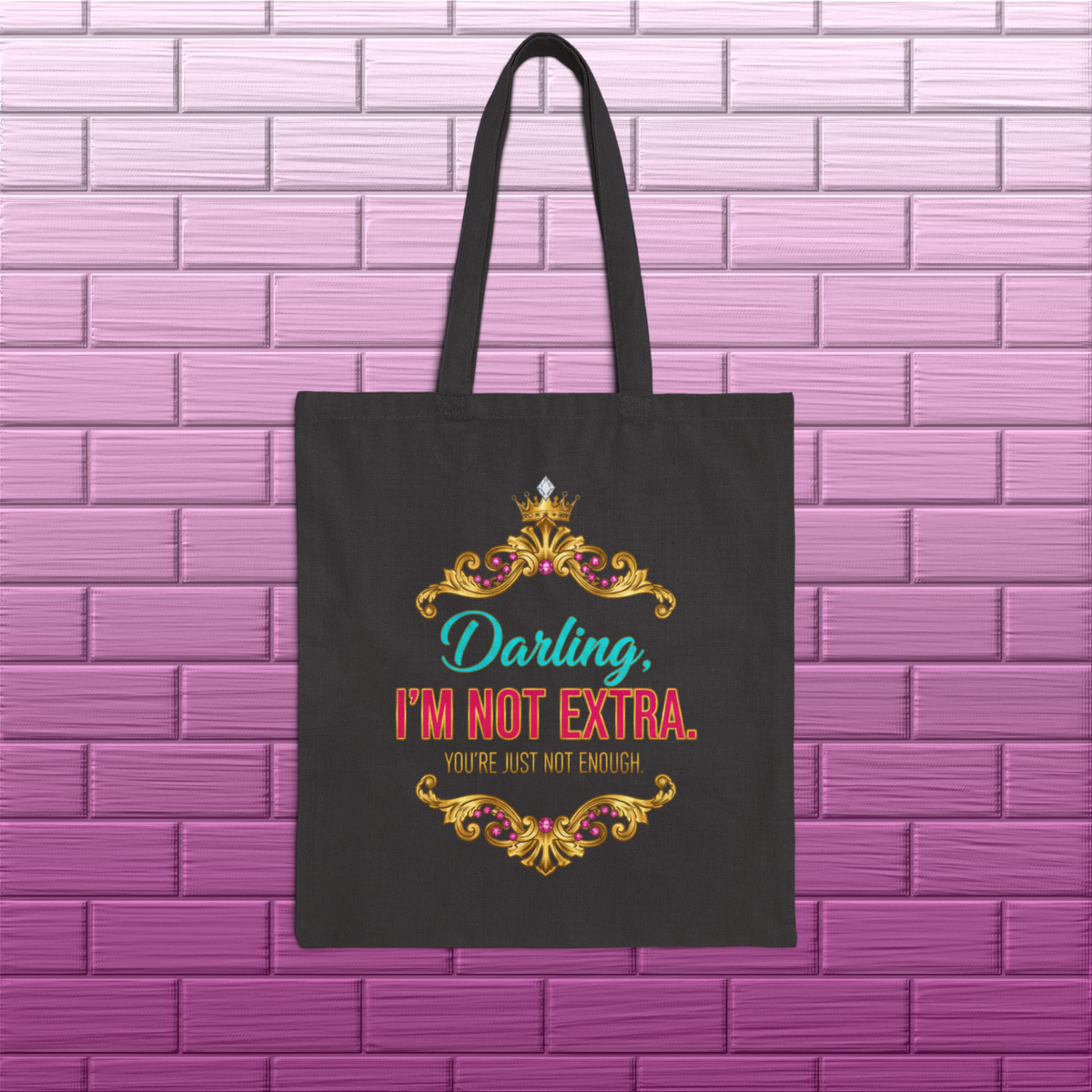 Back of the Adrianna Stephens two-sided tote bag featuring the alternate Diva portrait design