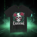 Skull Bleeding Eyes Dark Tee | Bold Gothic Graphic | Exoticool