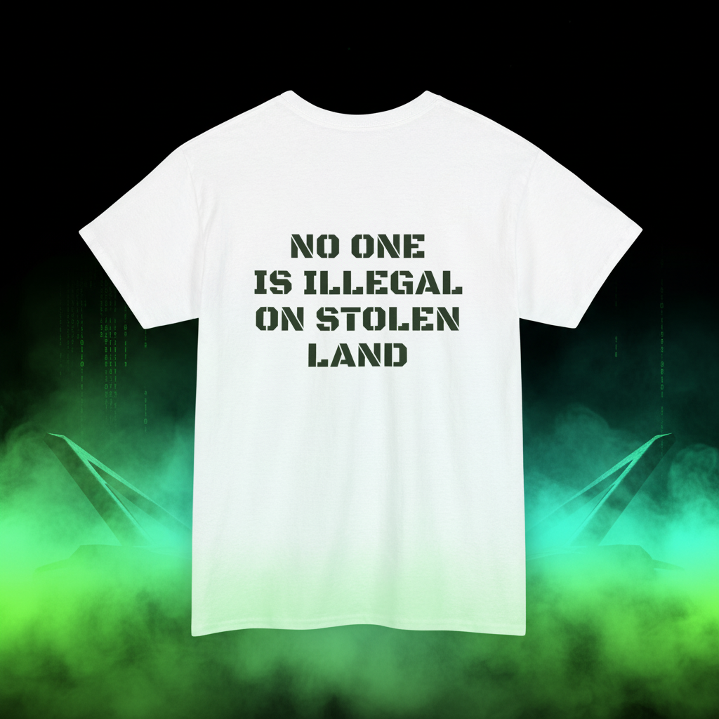No One Is Illegal On Stolen Land Tee | Earth Unity Graphic | Exoticool
