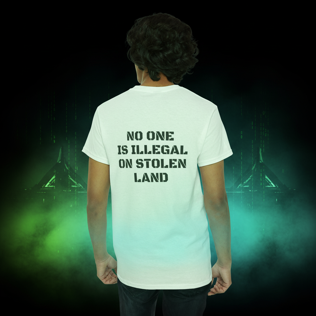 No One Is Illegal On Stolen Land Tee | Earth Unity Graphic | Exoticool