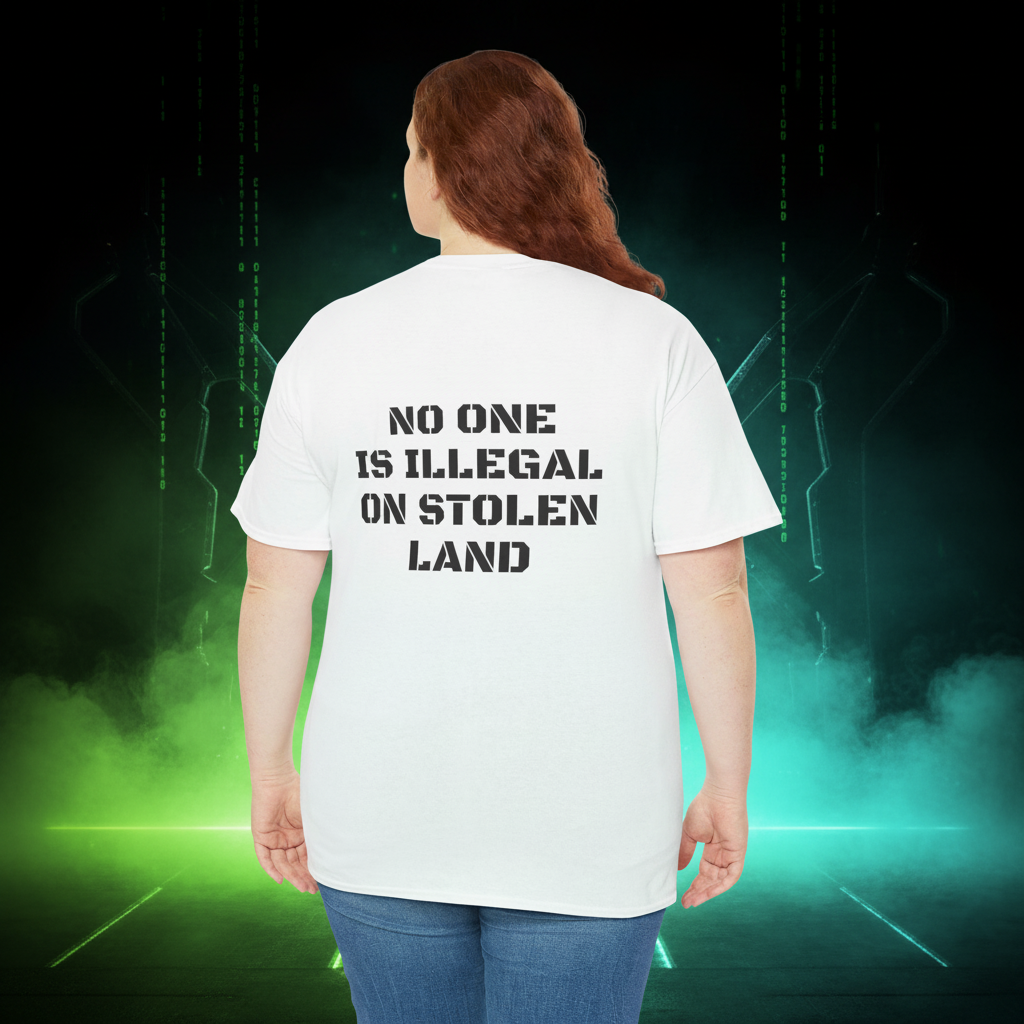No One Is Illegal On Stolen Land Tee | Earth Unity Graphic | Exoticool